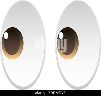 Colorful eyes emoji isolated icon on a white background. Vector illustration Stock Vector