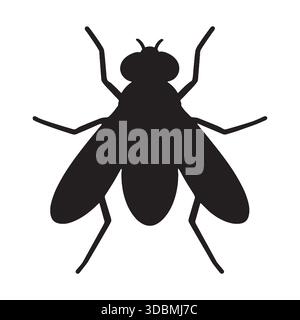 Fly Silhouette Icon Insect Bug Vector Symbol Stock Vector