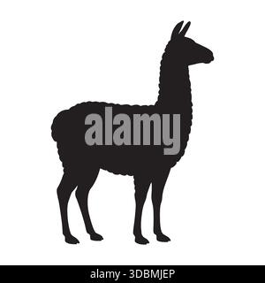 Llama Silhouette Icon Animal Wildlife Farm Nature Symbol Stock Vector