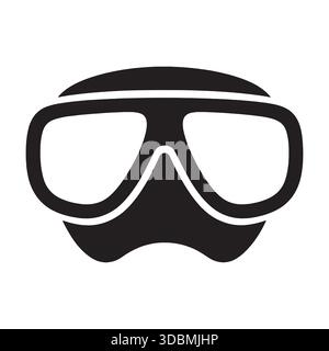 Diving Mask Silhouette Vector Scuba Snorkeling Underwater Icon Stock Vector