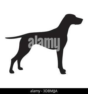 German Shorthaired Pointer Dog Silhouette Isolated Vector Icon Stock Vector