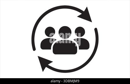 Team Collaboration Arrow Icon Workflow Communication Symbol Stock Vector