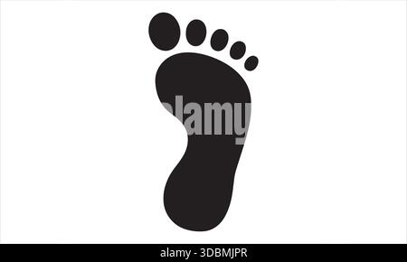 Human Footprint Silhouette Icon Stock Vector