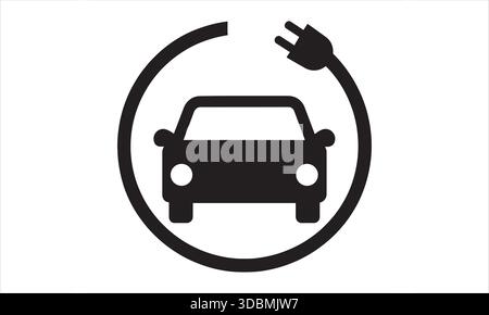 Electric Vehicle Charging Icon Stock Vector
