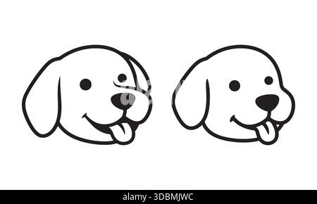 Dog Head Outline Simple Pet Face Vector Icon Stock Vector