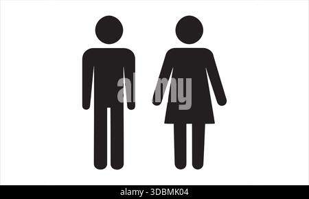 Gender Symbols Icon Male and Female Silhouettes Set Stock Vector