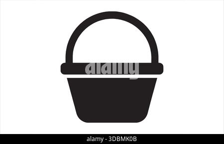 Basket Icon Silhouette Simple Storage Symbol Stock Vector