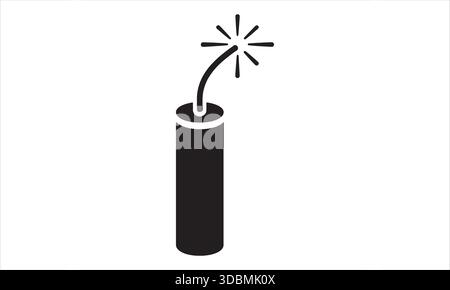 Dynamite Firecracker Silhouette Icon Explosive Warning Symbol Stock Vector