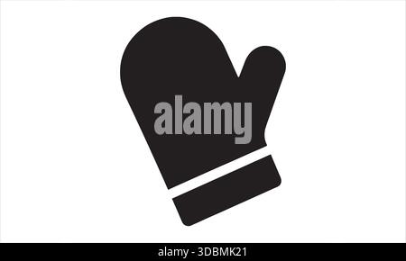 Oven Mitt Silhouette Kitchen Glove Icon Cooking Safety Symbol Stock Vector