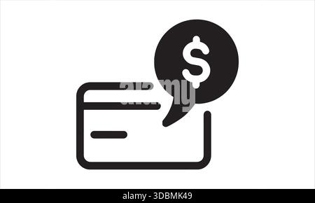 Payment Icon Credit Card and Dollar Symbol for Financial Transactions Stock Vector