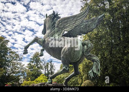 Winged horse statue in Mirabell Gardens, Salzburg, Austria Stock Photo