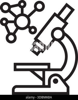 Microscope Vector Outline Icon Scientific Laboratory Research Symbol Stock Vector