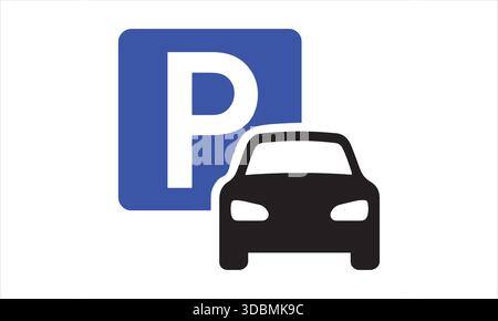 Parking Symbol Icon Vehicle Road Sign Illustration Stock Vector