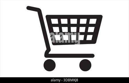 Shopping Cart Silhouette Icon Retail Ecommerce Symbol Stock Vector