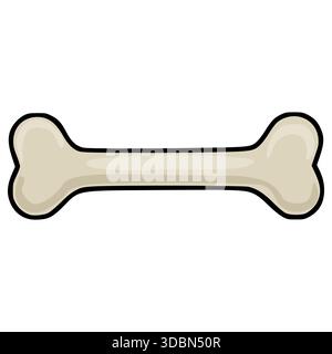 A simple, clean vector illustration of a classic dog bone, isolated on a white background, with a subtle gradient for depth. Stock Vector