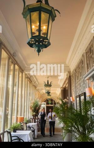 England, Somerset, Bath, Bath Spa Hotel, Hotel Corridor Stock Photo