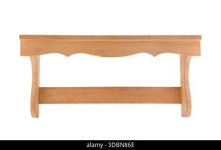 Wooden decorative vintage shelf isolated on white background with clipping path Stock Photo
