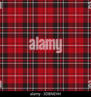 Red plaid seamless pattern. Repeating check tartan patterns. Repeated winter chess. Checker fabric for design prints plaids. Checks square line. Ekose Stock Vector