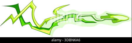 Green energy blast effect moving fast forward Stock Vector