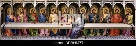 The Last Supper 1390 Lorenzo Monaco 1365 Siena 0 1426 Florence Italy Italian 14th Century ( Last supper, last, supper, apostle, apostles, The last Supper, Jesus shared with his apostles, Jerusalem ,before his, crucifixion ) Stock Photo