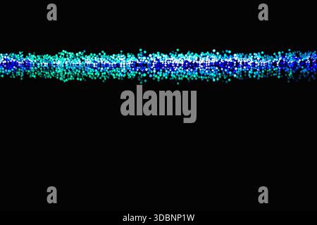Abstract light, optical fibres on the black glass background close up, modern technology concept Stock Photo