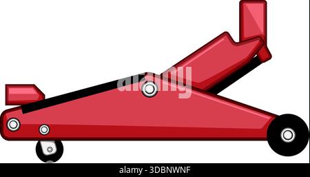 Red car jack equipment for vehicle maintenance Stock Vector