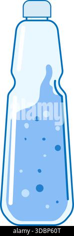 Refreshing ramune style bottle containing blue fizzy drink Stock Vector