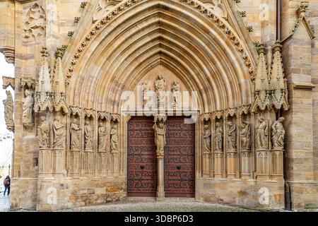 The Maiden Portal of Erfurt Cathedral in Erfurt, Thuringia, Germany Stock Photo