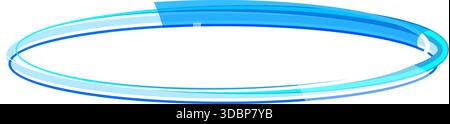 Blue abstract oval ring energy path connecting points Stock Vector