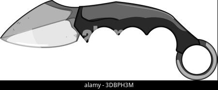 Karambit knife cartoon illustration on white background Stock Vector