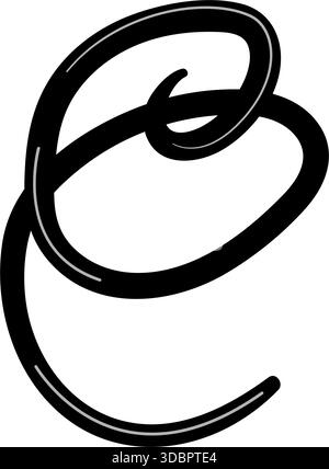 Elegant continuous line drawing forming abstract letter e Stock Vector