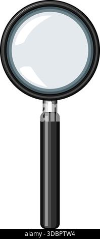 Magnifying glass exploring details zooming focusing searching Stock Vector