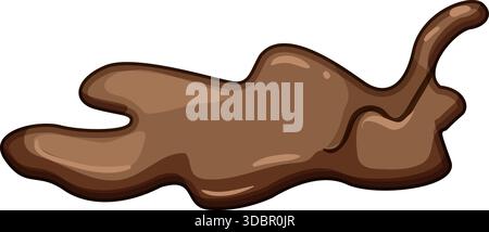 Chocolate or mud puddle flowing liquid splashing Stock Vector
