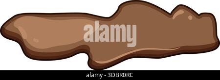 Brown mud puddle splattering on white surface Stock Vector