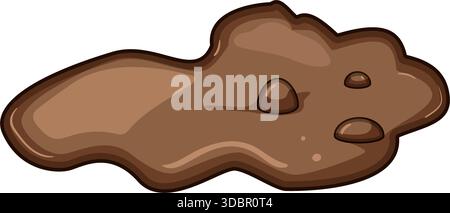 Mud puddle cartoon drawing with dirt elements Stock Vector