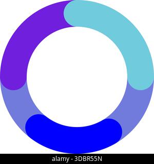 Circular data progress bar with segments Stock Vector