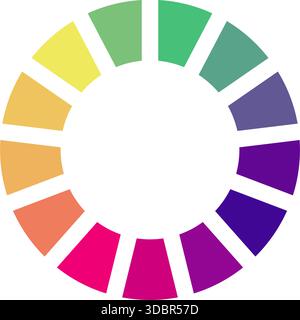 Segmented color wheel showing abstract spectrum data Stock Vector