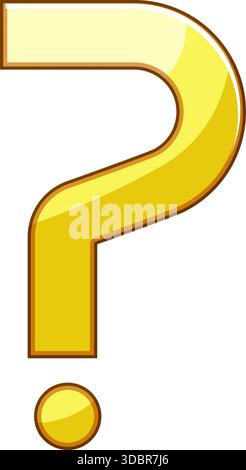 Golden question mark representing unsolved problem and inquiry Stock Vector