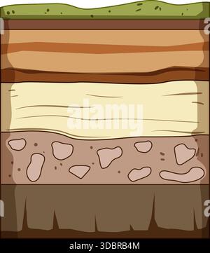 Soil layers cross section showing earth ground profile Stock Vector ...
