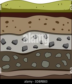 Soil layers cross section showing earth geology structure Stock Vector ...