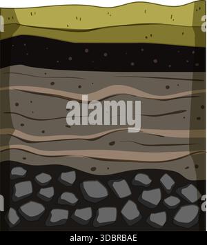 Earth showing soil layers profile with rock stratification Stock Vector ...