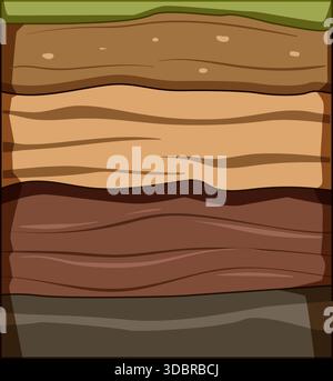 Ground profile showing different soil earth layers Stock Vector