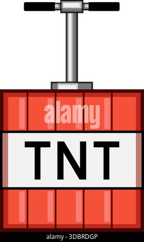 Red tnt bomb with plunger detonator symbolizing danger Stock Vector