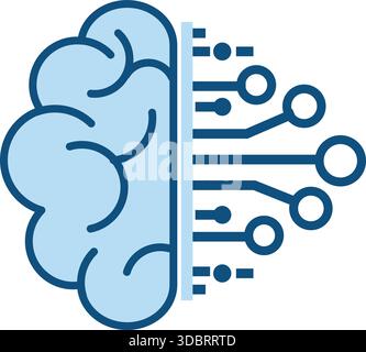 Ai Intelligence with Brain Symbol, Digital Circuit Board, circuit board, semiconductor path, AI technology with Path, Artificial Intelligence, motherb Stock Vector