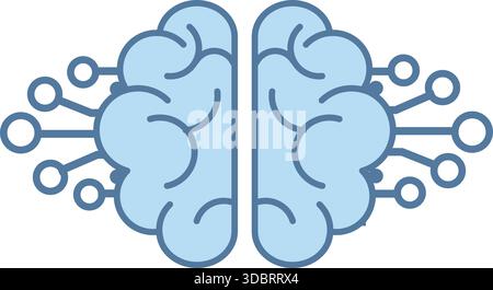 Ai Intelligence with Brain Symbol, Digital Circuit Board, circuit board, semiconductor path, AI technology with Path, Artificial Intelligence, motherb Stock Vector
