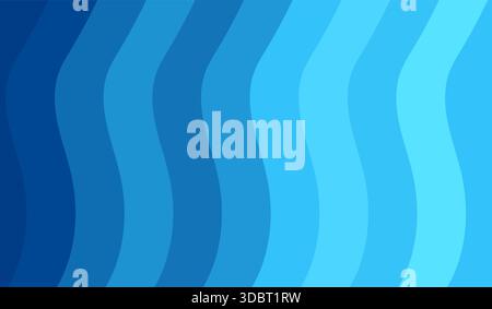Abstract vertical blue wave stripes background design gradient color shades transition vector illustration design Stock Vector