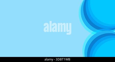 abstract light blue background with overlapping circular shapes on the right with copy space vector illustration for banner presentation website Stock Vector