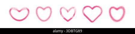 Pink heart with gradient noise texture and grainy Y2K aesthetic. graphic design with dotwork patterns, grunge effects, and retro digital heart Stock Vector