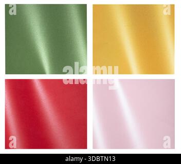 Glossy gradient paper textures set. Sheet backgrounds with elegant gloss effect, bold colors for design Stock Photo