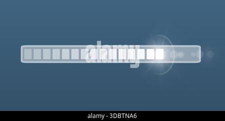 Loading bar concept. Digital screen glowing with data transfer and AI process, symbol of online business progress, technology update, and future innov Stock Photo